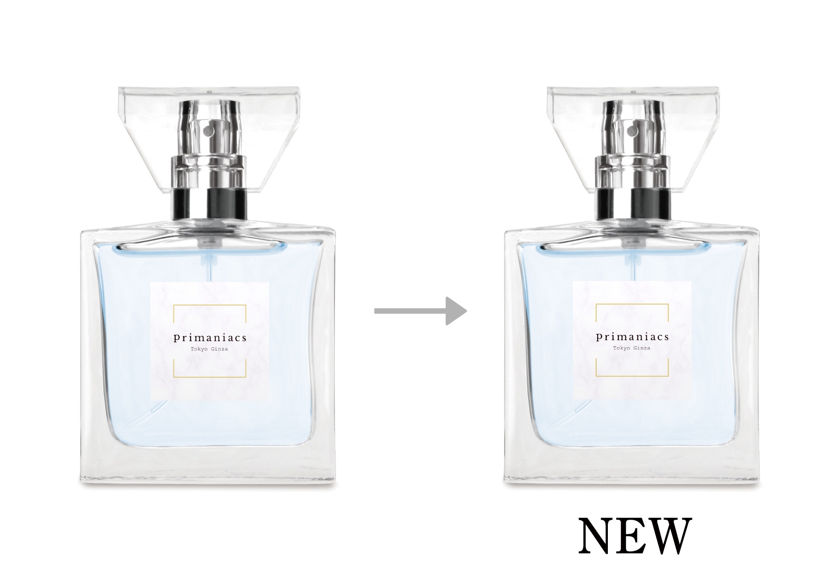 左：従来デザインキャップ 右：新デザインキャップ