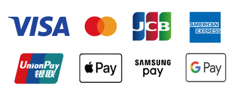VISA Mastercard JCB アメリカン・エキスプレス UnionPay ApplePay SamsungPay GooglePay
